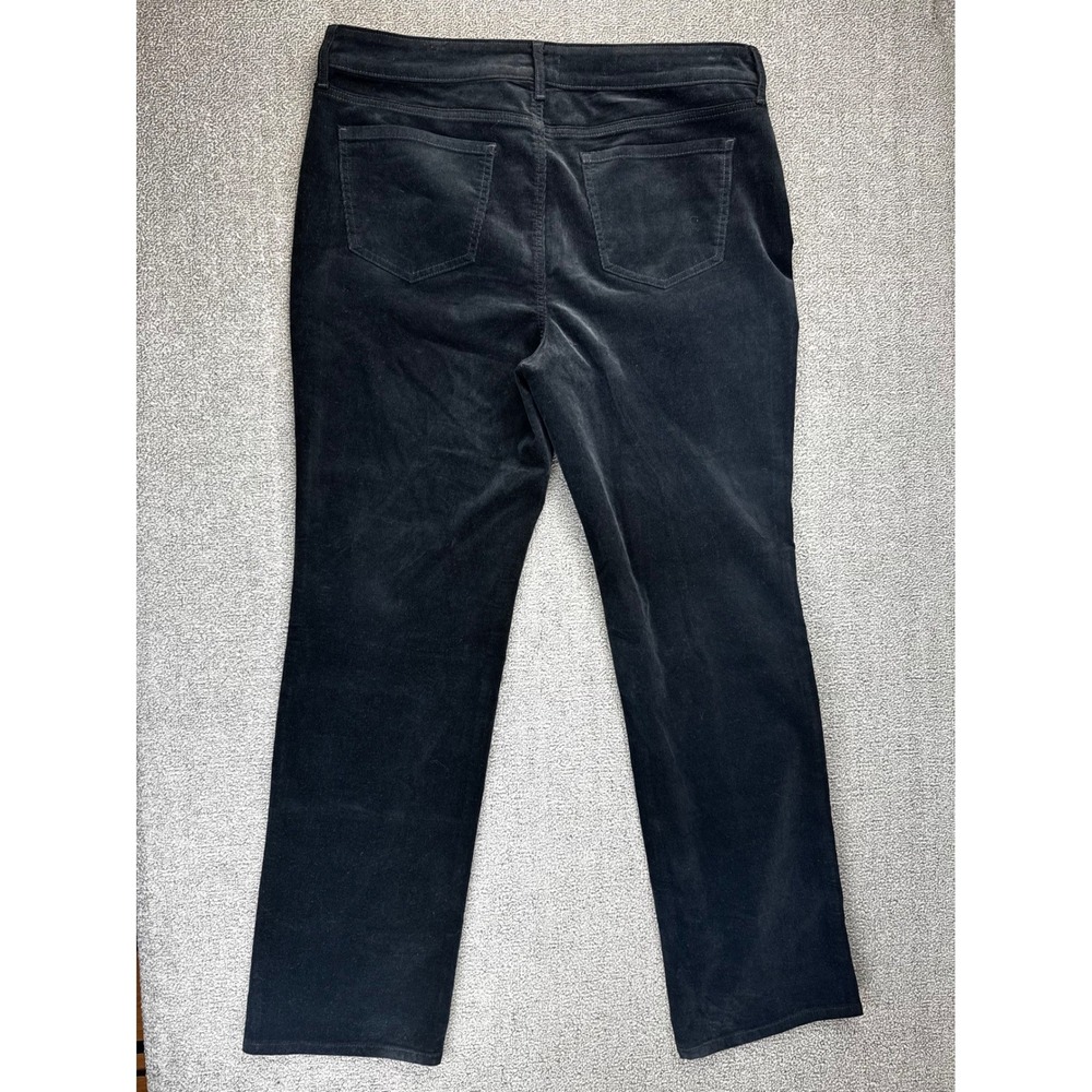NYDJ Corduroy Pants Womens 14 Black Marilyn Straight Lift Tuck Technology Winter - Picture 2 of 8